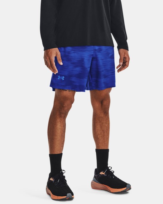 Pantalón corto de 18 cm con estampado UA Launch para hombre, Blue, pdpMainDesktop image number 0